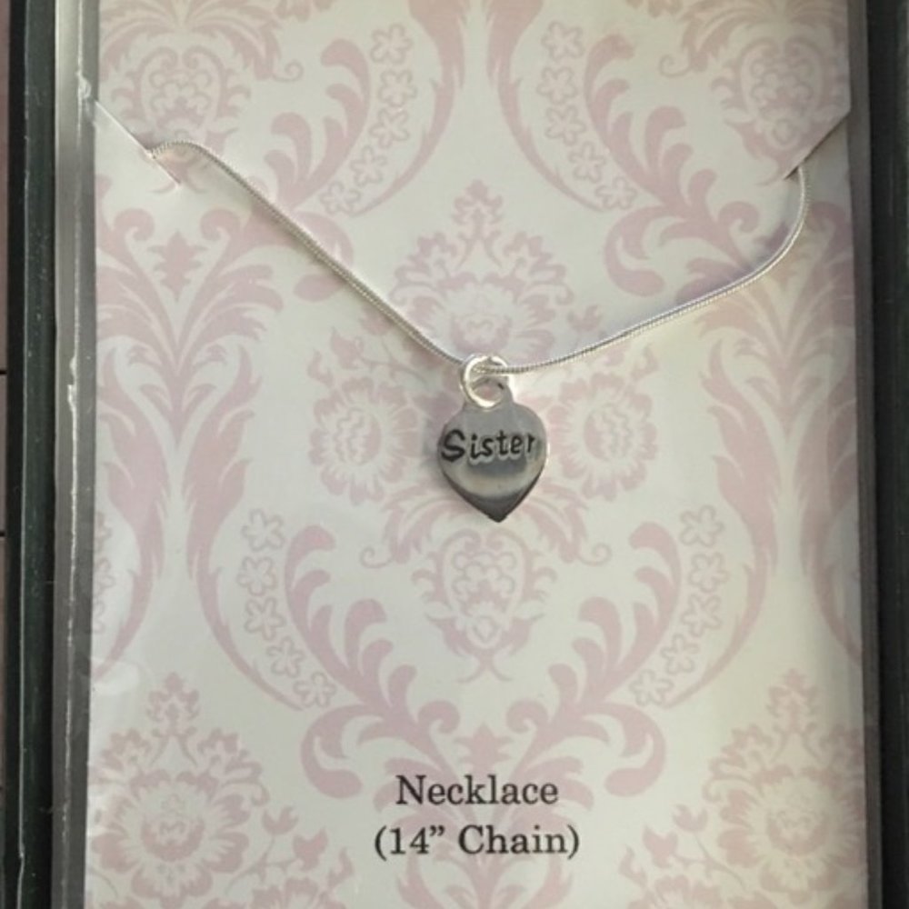Sterling Silver Sister Heart Necklace